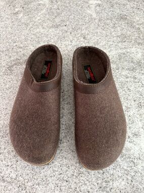 Haflinger wool men’s Grizzly clog slip on shoes Germany brown size 43, men’s 10